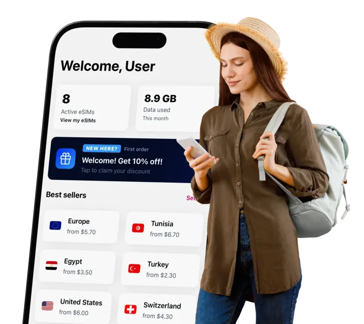 Travel with our eSIM and the Quibity App